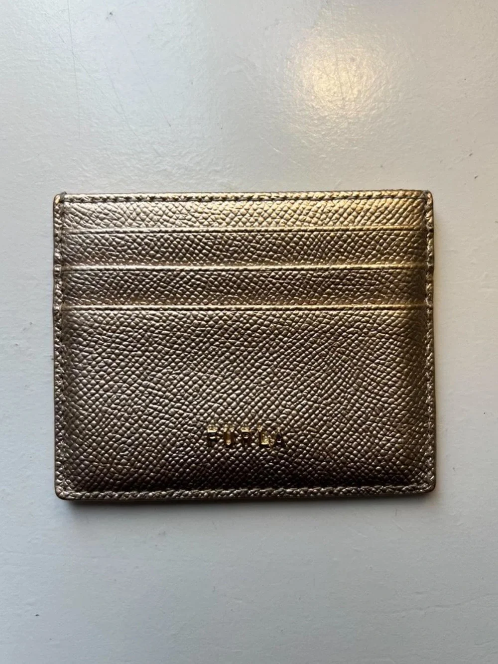 Furla Metallic Gold Card Case